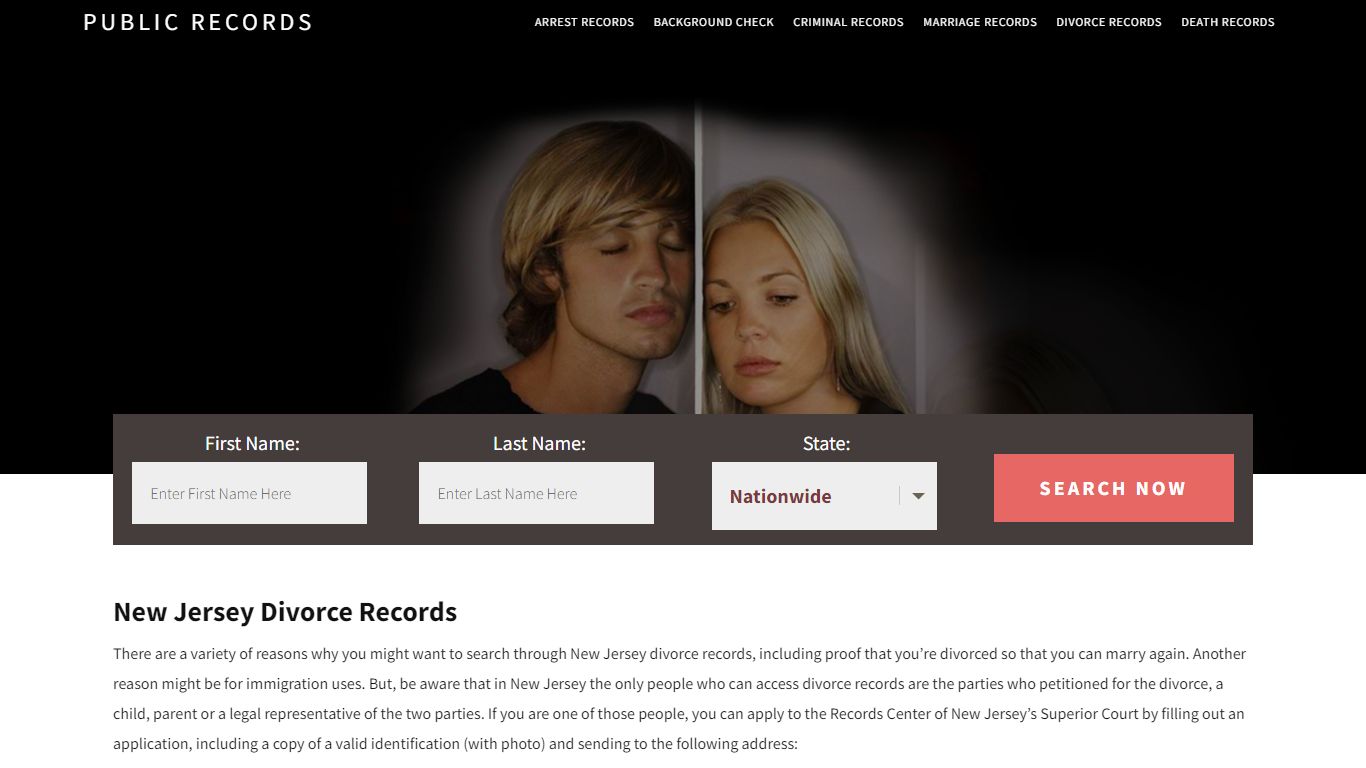 New Jersey Divorce Records | Enter Name and Search ... - Public Records